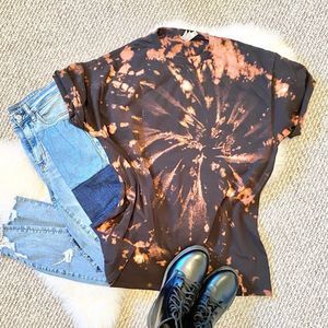 ✨BLEACH TIE-DYE Oversized Tee 100% Cotton T-Shirt Unisex Size Extra Large XL✨